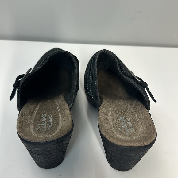 Clarks Bendables Black Leather Clogs Size 9 - Picture 7 of 15
